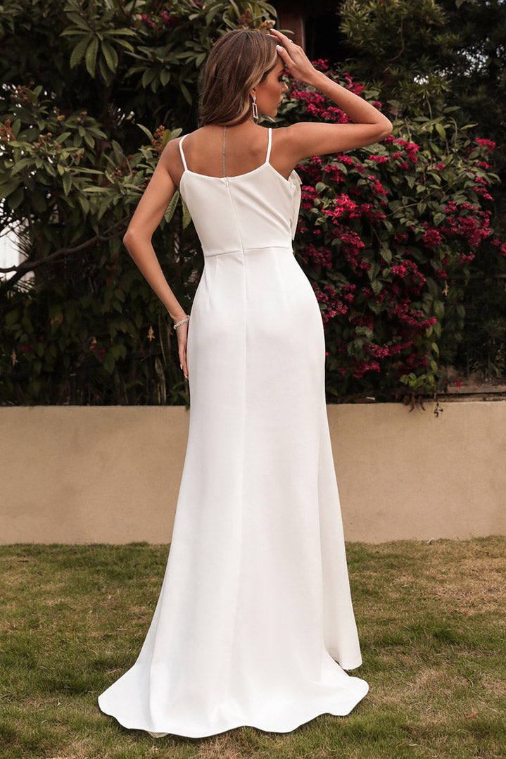 White Sleeveless Formal Evening Gown Prom Dress - Fashionpara