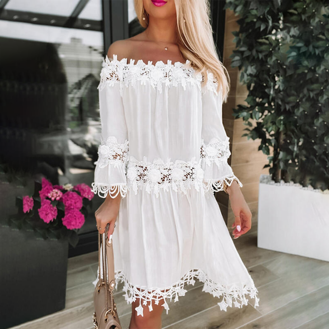 Natalia Stylish Off-the-shoulder Dress for Women Romantic Soft Style
