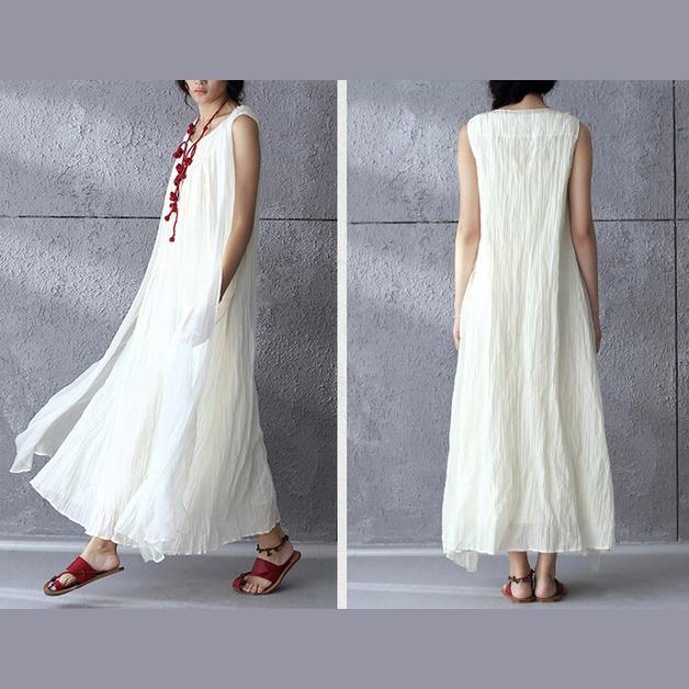 White flowy linen maxi dress sunderss holiday summer dresses