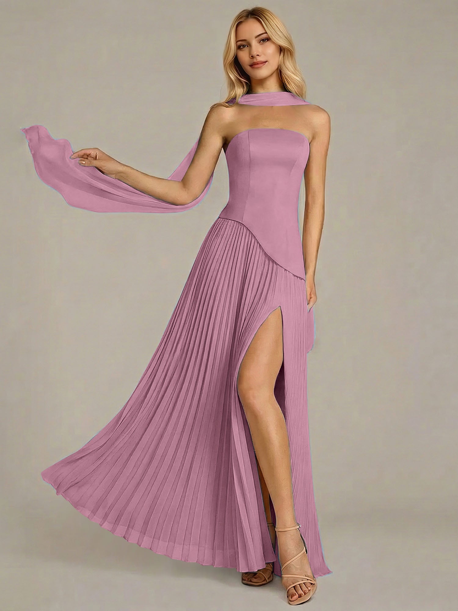 Navy A Line Satin Off The Shoulder Sleeveless Floor Length Dress