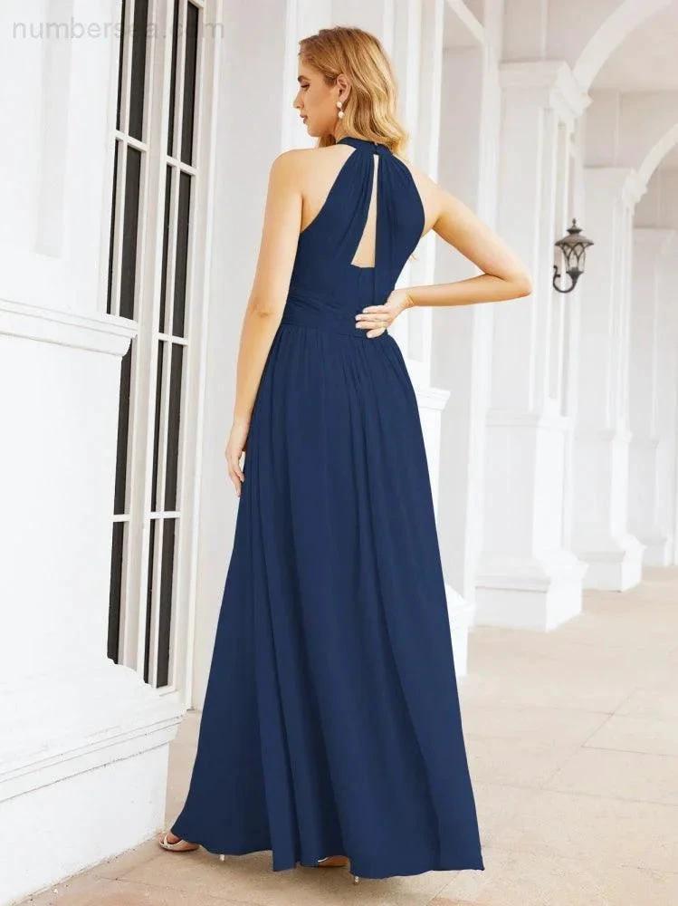 ZapDress Halter Sleeveless Bridesmaid Dresses Long for Party Wedding Evening 28054 (ZD17038)