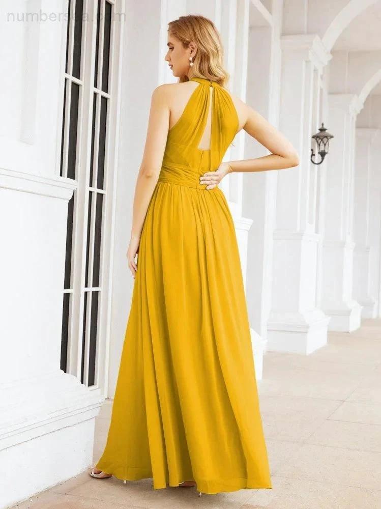 ZapDress Halter Sleeveless Bridesmaid Dresses Long for Party Wedding Evening 28054 (ZD17038)