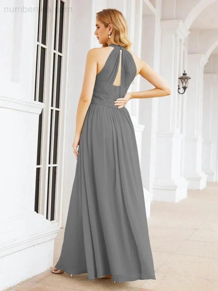 ZapDress Halter Sleeveless Bridesmaid Dresses Long for Party Wedding Evening 28054 (ZD17038)