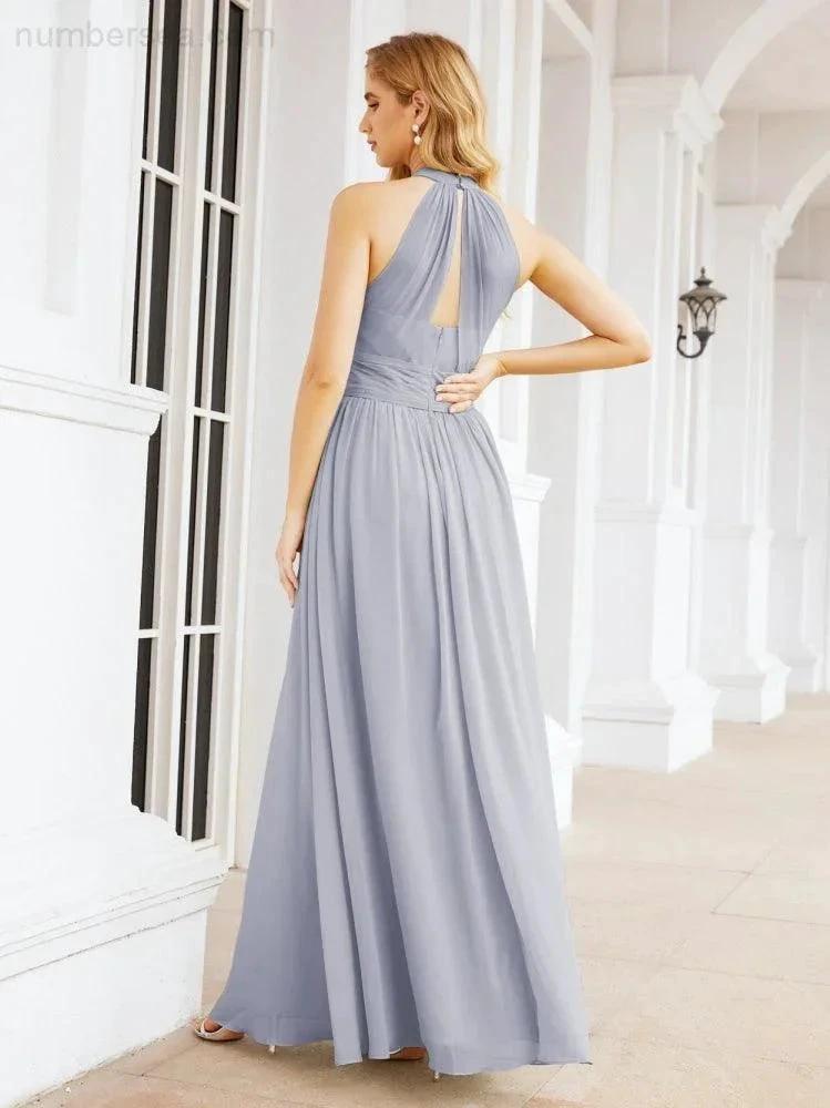 ZapDress Halter Sleeveless Bridesmaid Dresses Long for Party Wedding Evening 28054 (ZD17038)