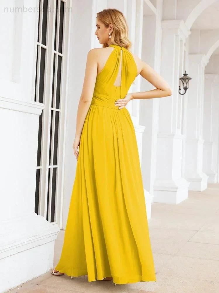 ZapDress Halter Sleeveless Bridesmaid Dresses Long for Party Wedding Evening 28054 (ZD17038)