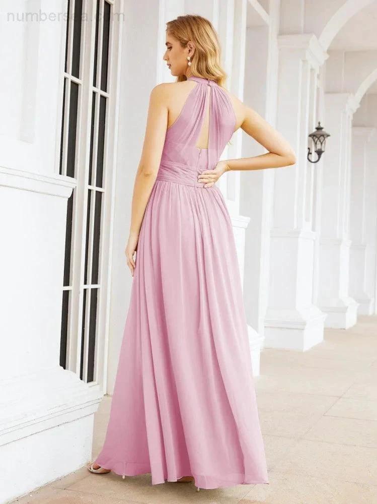 ZapDress Halter Sleeveless Bridesmaid Dresses Long for Party Wedding Evening 28054 (ZD17038)