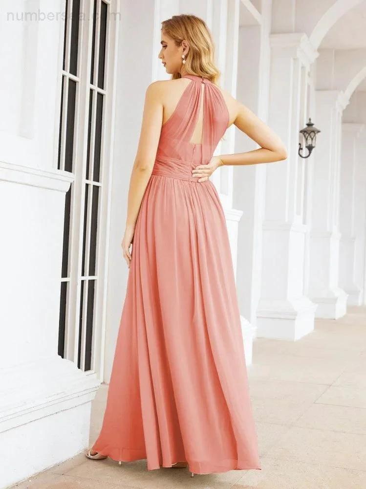 ZapDress Halter Sleeveless Bridesmaid Dresses Long for Party Wedding Evening 28054 (ZD17038)