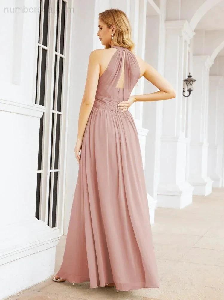 ZapDress Halter Sleeveless Bridesmaid Dresses Long for Party Wedding Evening 28054 (ZD17038)