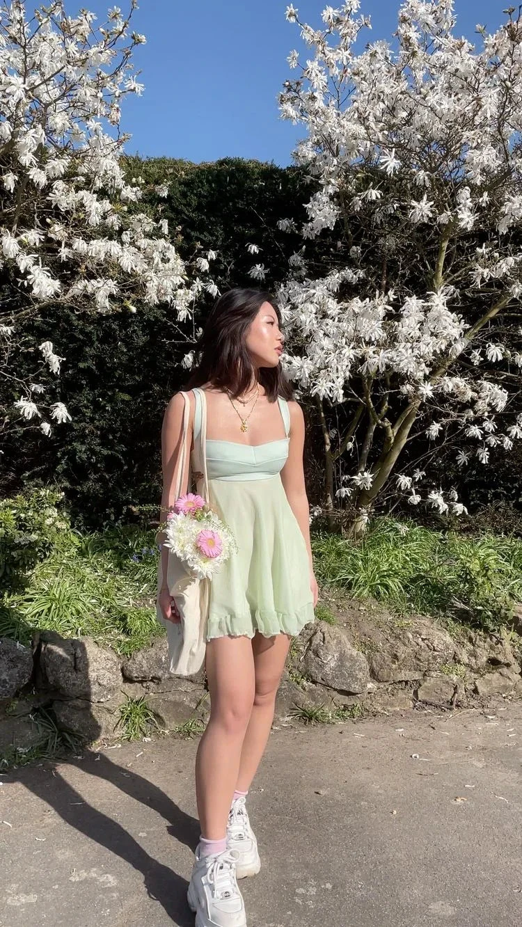Green A-line Mini Homecoming Dress Backless Party Dress (ZD11987)