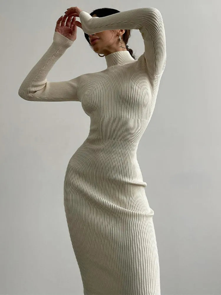 Black Party Evening Dresses for Women Spring Long Sleeve Bodycon Dress