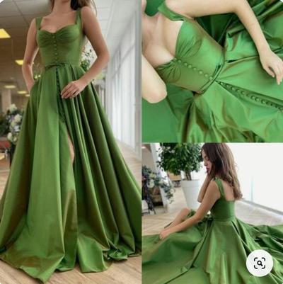 Green Sleeveless Prom Dress, Elegant Prom Dress C484