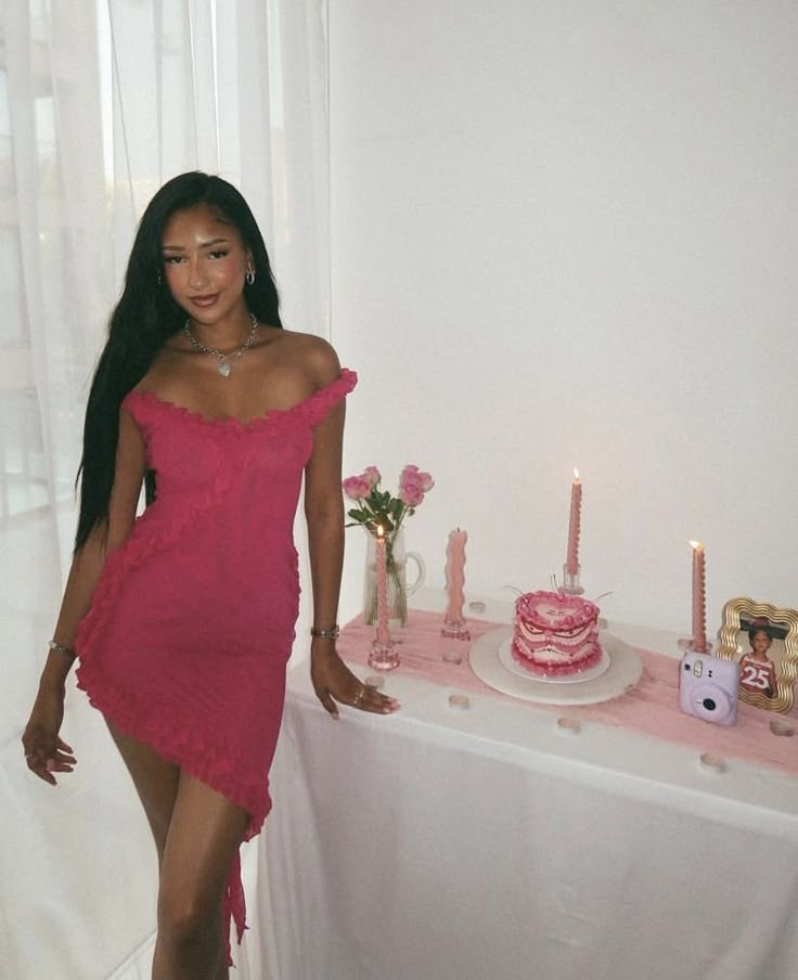 Elegant Hot Pink Ruffles Short Birthday Outfits Formal Graduation Homecoming Dress