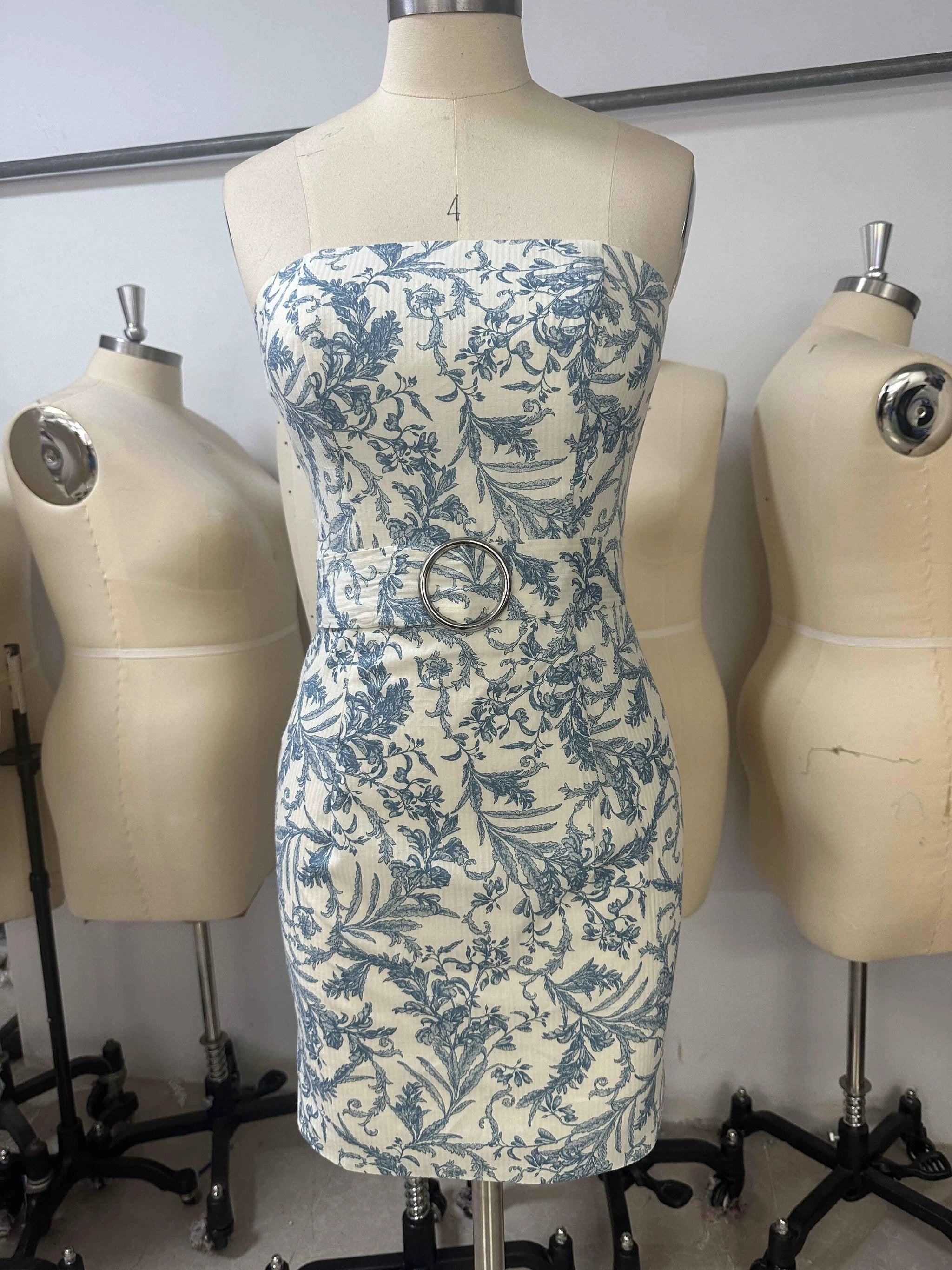 Print Floral Short Homecoming Dress Strapless Party Dress Y3080 by simplepromdress