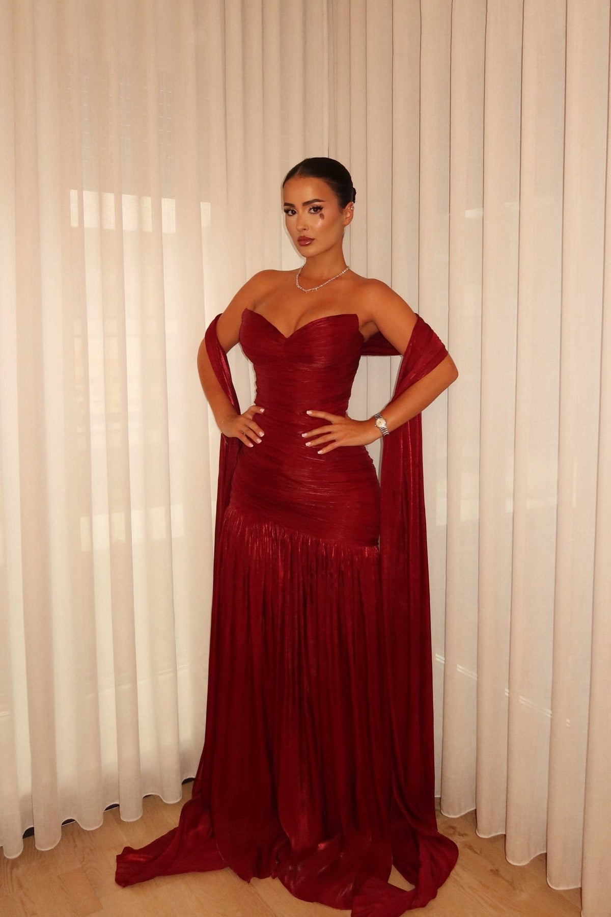 Romantic Burgundy Sweetheart Strapless Sleeveless Prom Dresses Floor-Length With Pleats