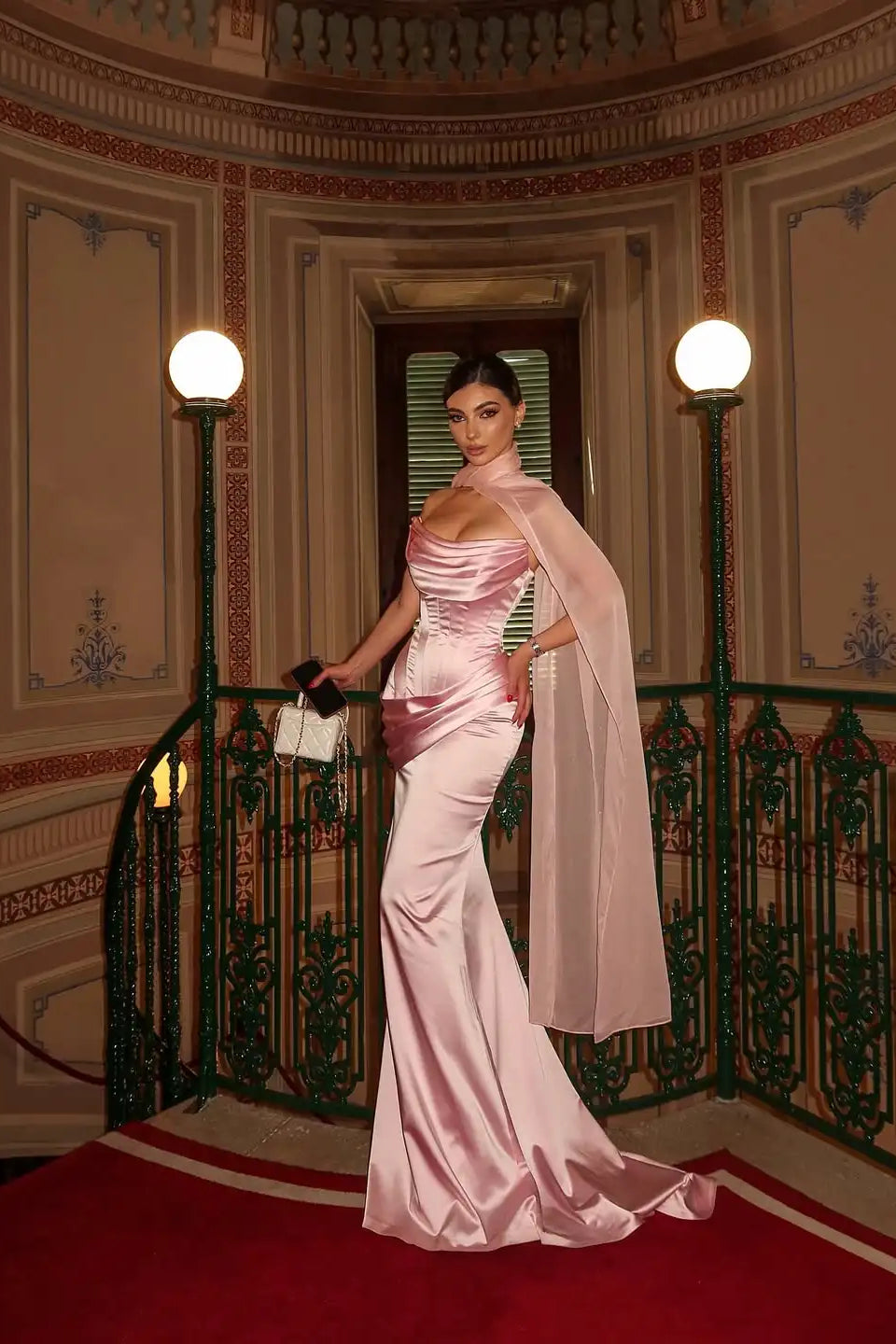 Timeless Pink Strapless Sleeveless Mermaid Satin Prom Dresses Sheath With Lace-up Back