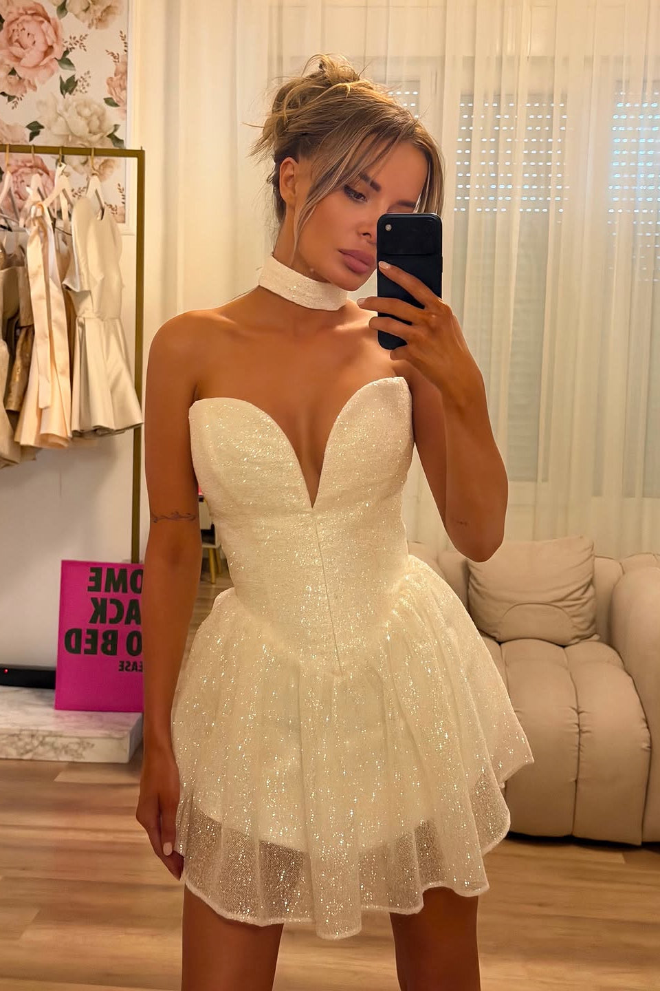 Dazzling Sweetheart Strapless Sleeveless Homecoming Dresses mini With Pleats