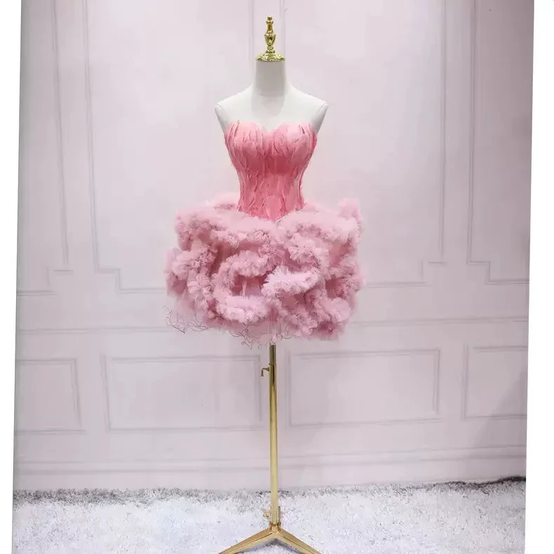 Pink Homecoming Dress Cute Homecoming Dress s48 (ZD12605)
