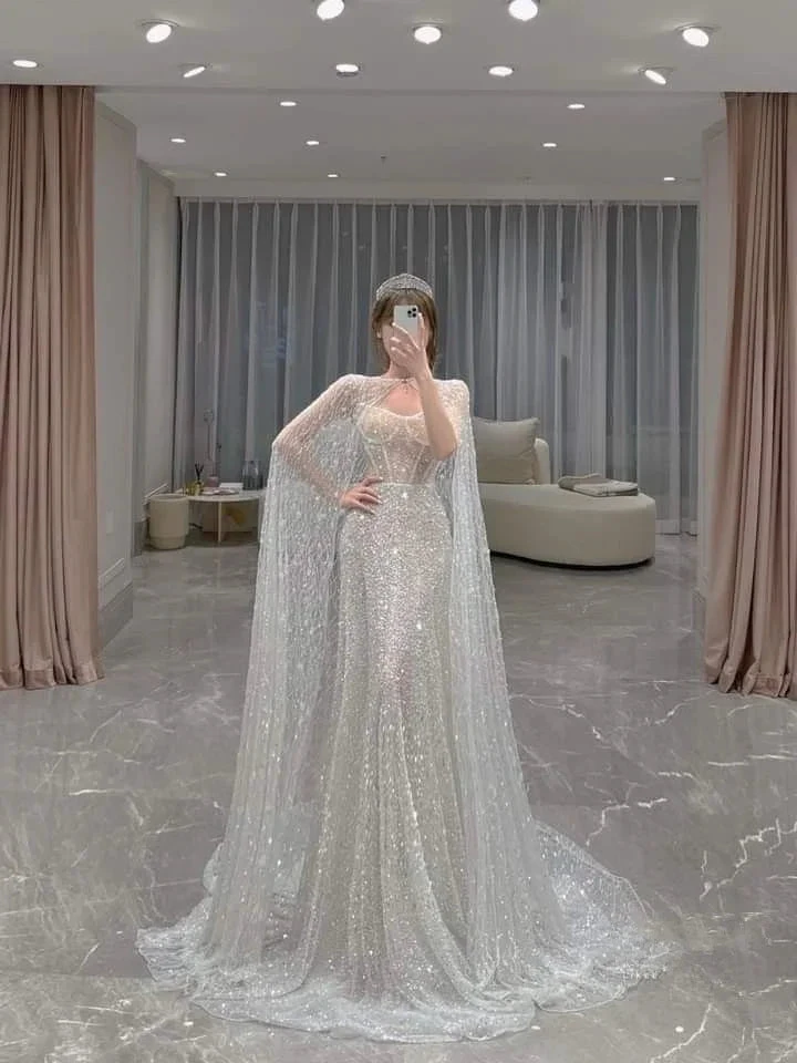 Stunning Mermaid Wedding Dress,Shiny Bridal Dress Y4485 by simplepromdress