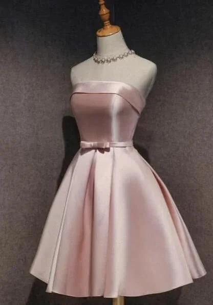 Pink Off Shoulder Short Homecoming Dresses Y6712 by simplepromdress