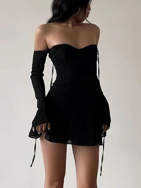Sexy Halter Neck Off The Shoulder Black Sheath Cocktail Dress Short Party Dress Homecoming Dress D361