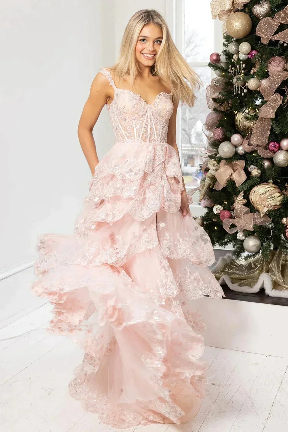 Sparkly Black Off The Shoulder Long Tiered Corset Prom Dress With Sequin