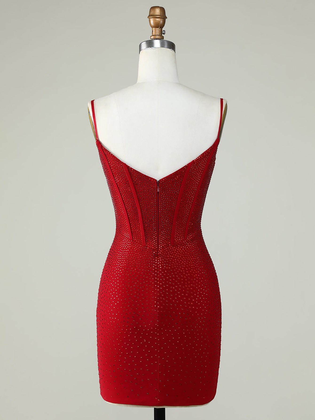 Spaghetti Straps Sheath Light Blue Short Homecoming Dress - Fashionpara