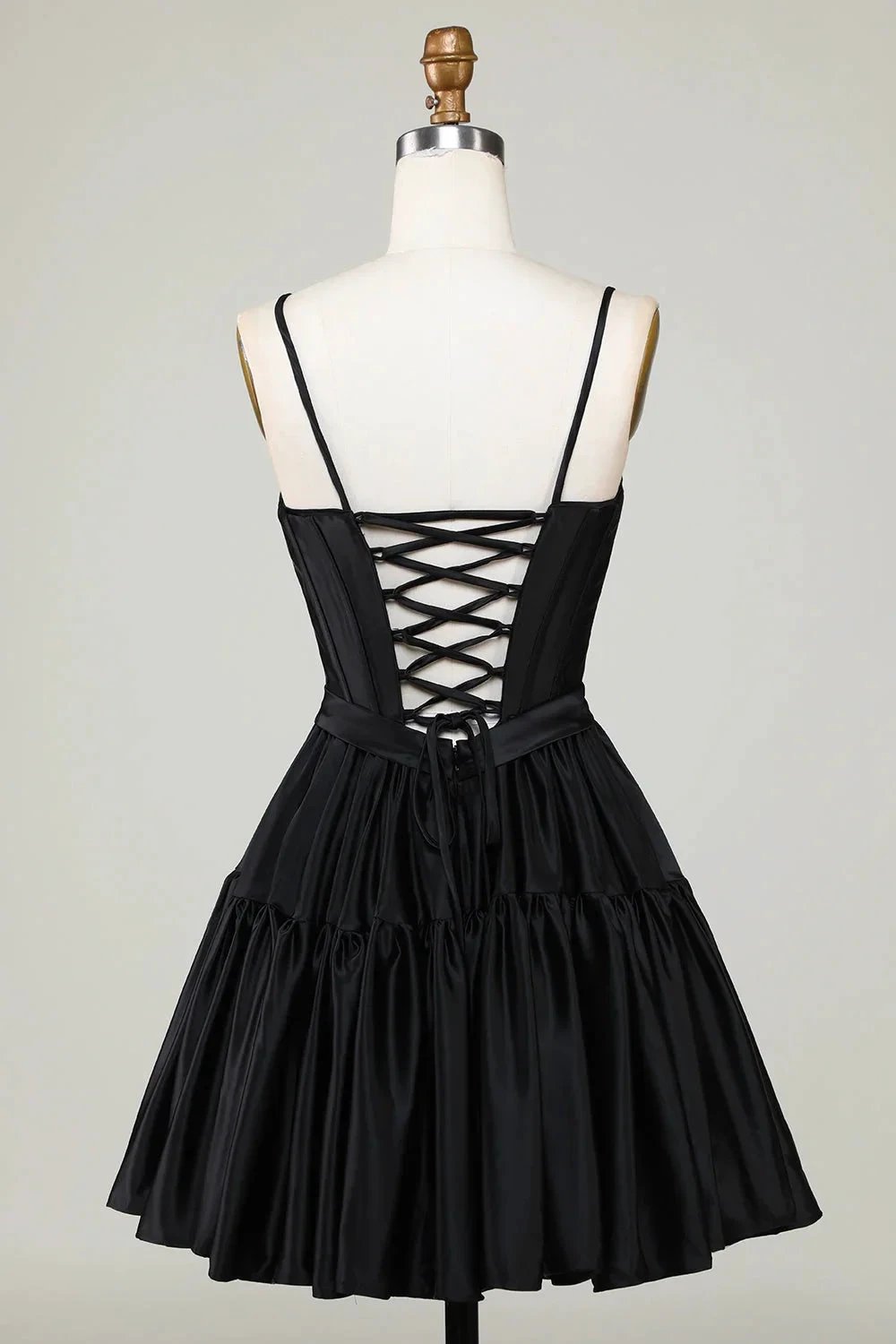 Cute Fuchsia A Line Spaghetti Straps Corset Ruffle Homecoming Dress with Bows (ZD11469)