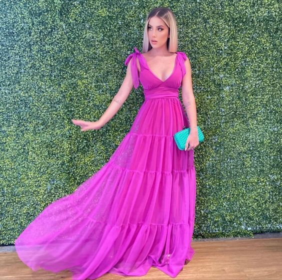 Sexy A-line V Neck Sleeveless Evening Dress Y6152 - VelvetHem