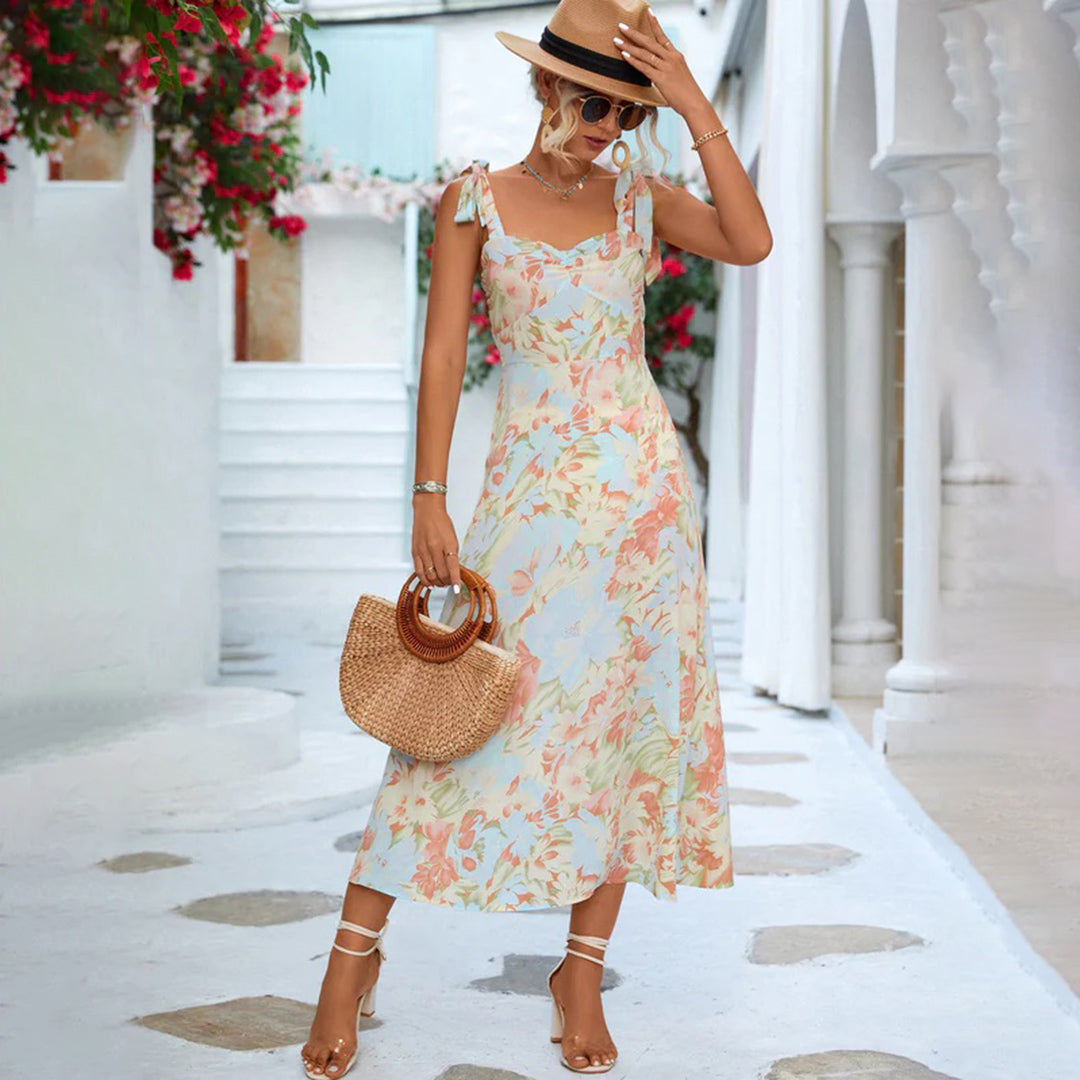 Orva Fashionable Floral Midi Dress for Women Modern Chic Style