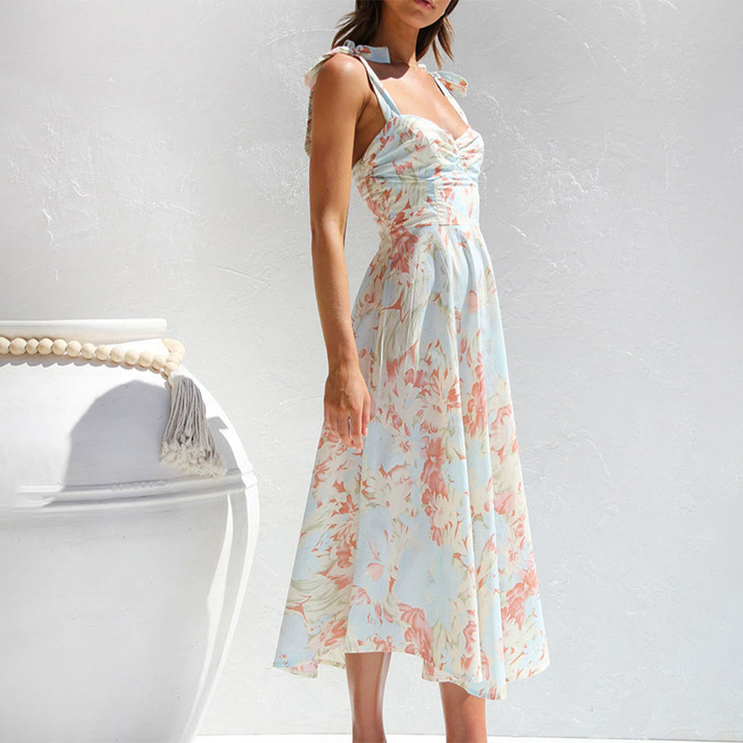 Orva Fashionable Floral Midi Dress for Women Modern Chic Style