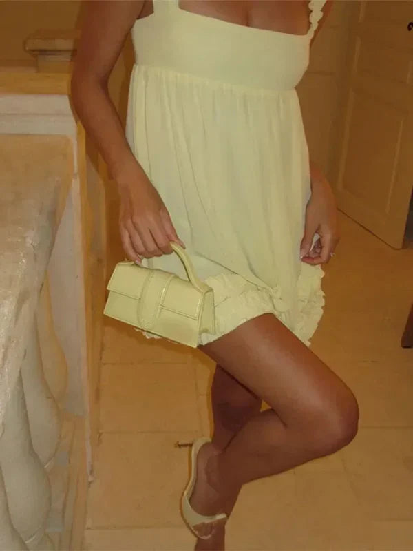 Yellow Short Chiffon Homecoming Dress J7748