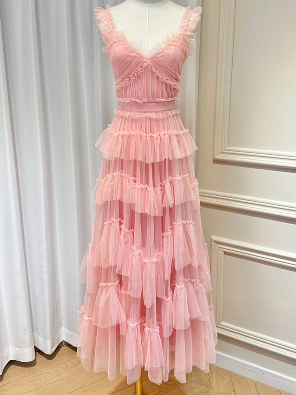 NILA Tulle Maxi Dress in Pink