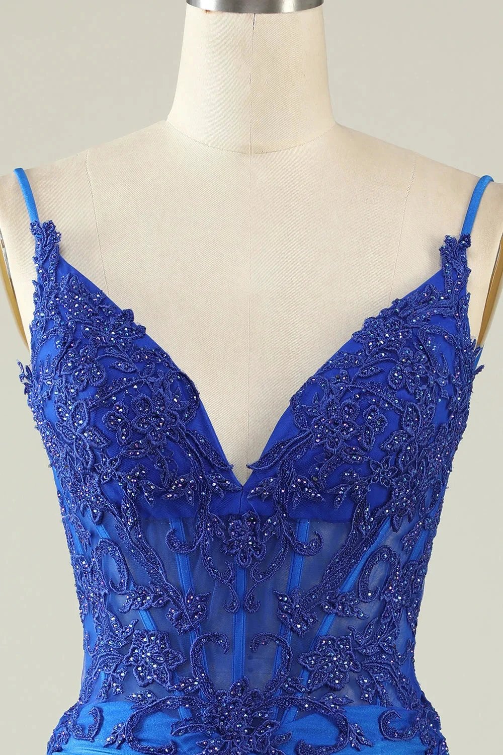 Bodycon Dark Green Spaghetti Straps Corset Homecoming Dress with Beading (ZD11541)