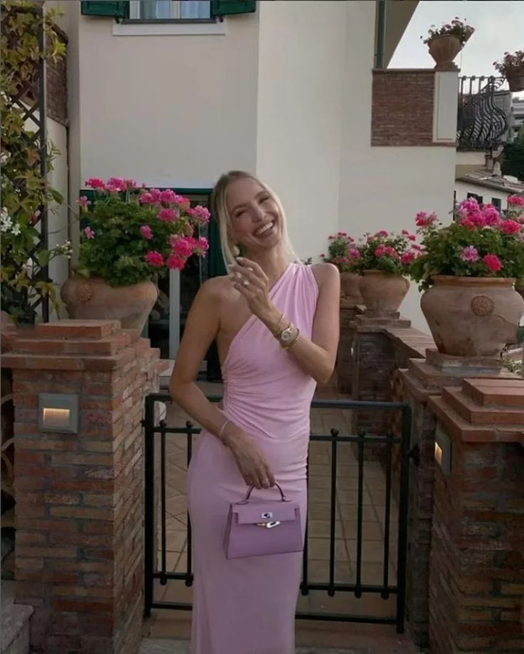 Fashion One Shoulder Pink Backless Party Evening Dress Sheath Prom Dress
