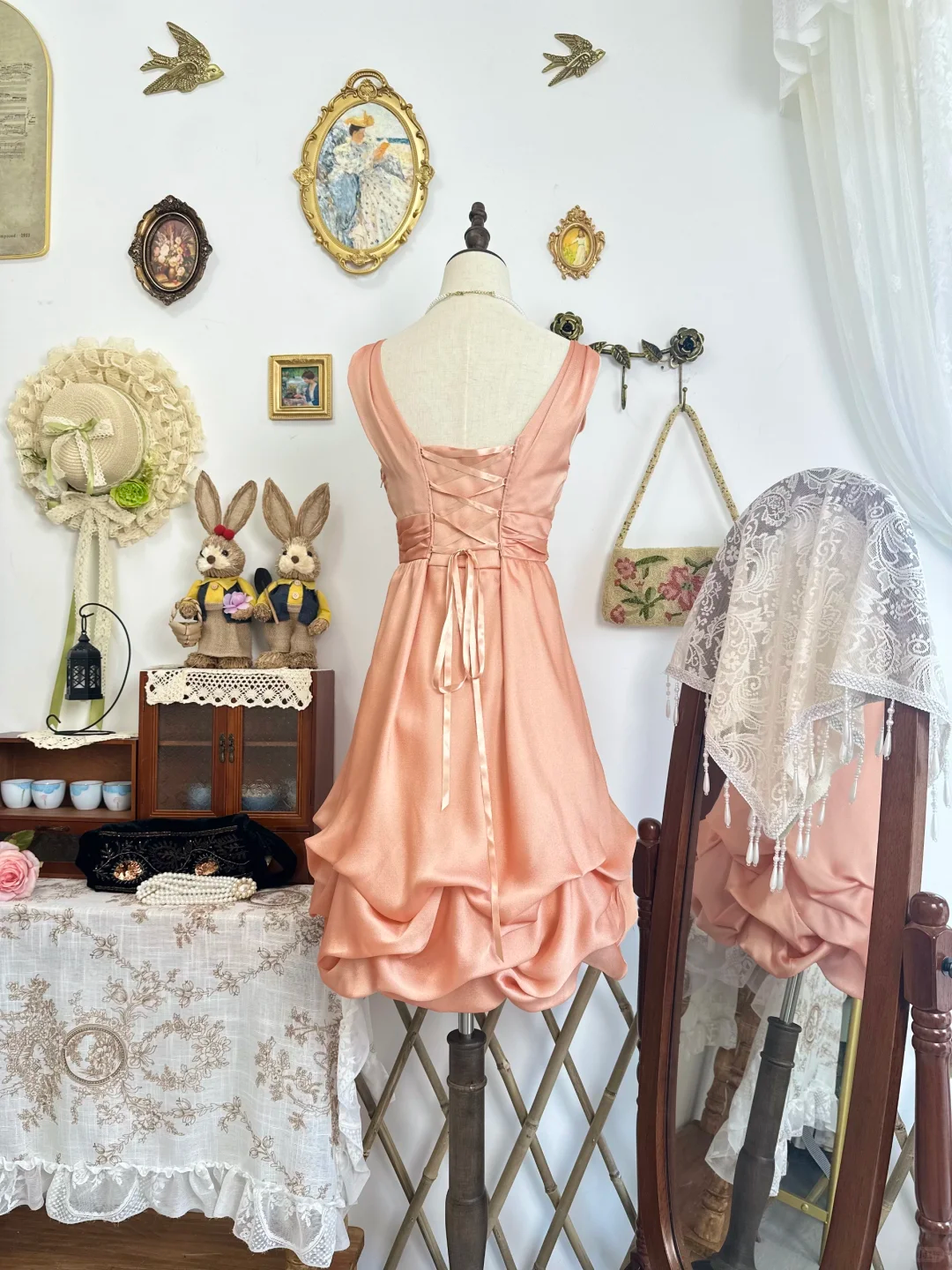 Simple Orange Satin Pleated Short Party Dress Formal Graduation Homecoming Dress