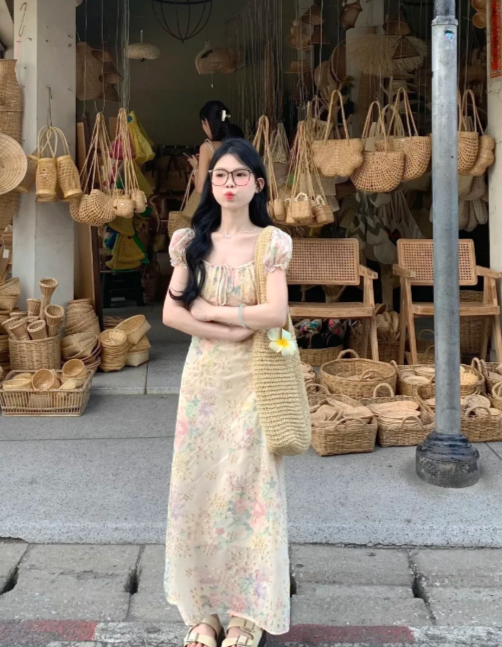 New Pretty French-style Elegant Summer Women's Long Dress