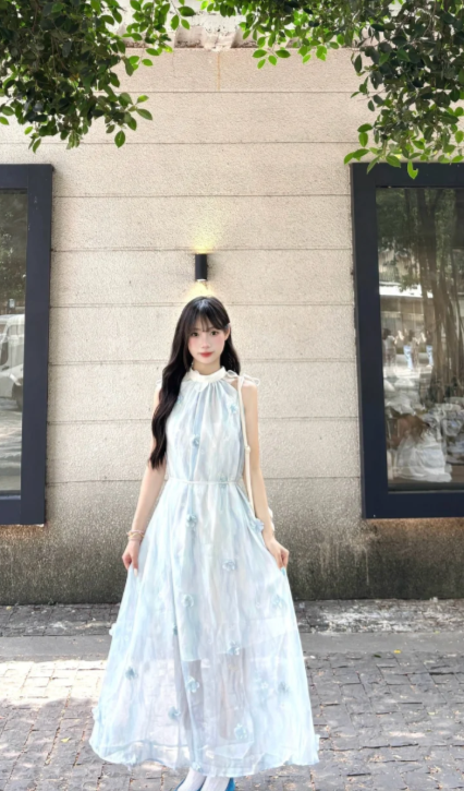 New Pretty French-style Elegant Summer Women's Long Dress