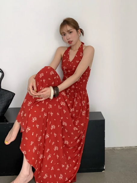 New Pretty French-style Elegant Summer Women's Long Dress - FashionDia