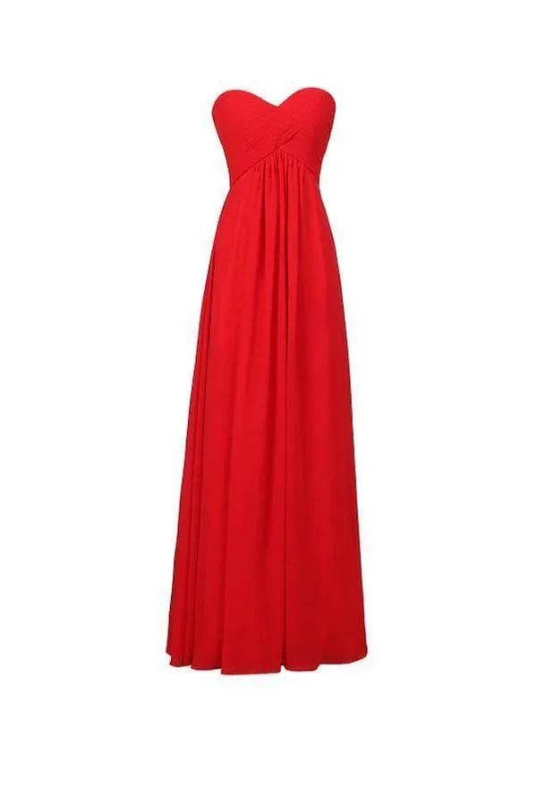 A-line Chiffon Sweetheart Bridesmaid Long Evening Gown (ZD13160)