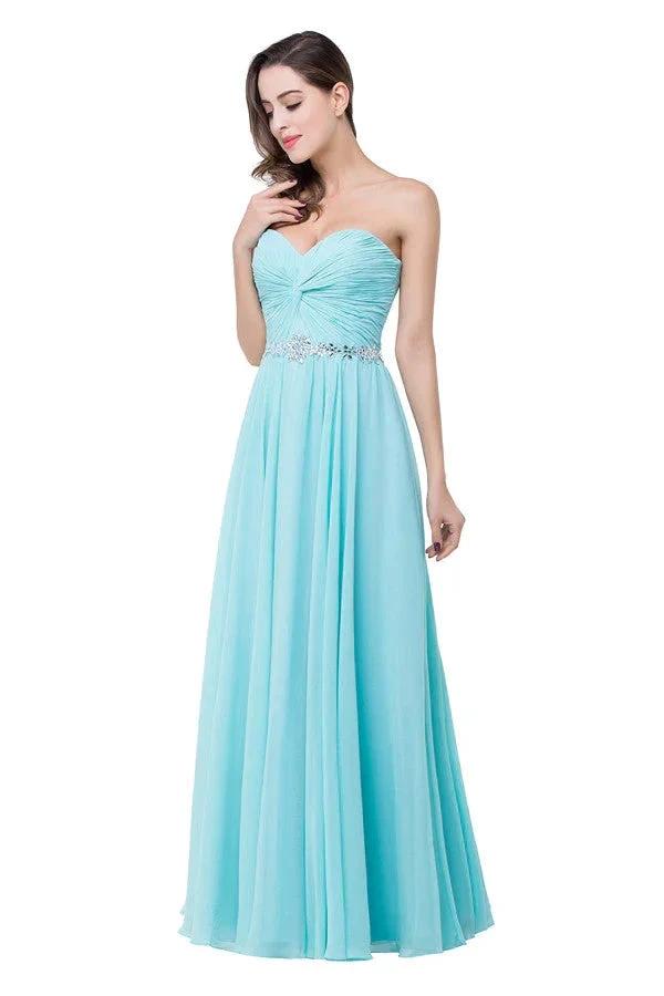 A-line Floor-length Ruffle Chiffon Sweetheart Bridesmaid Dresses (ZD13070)