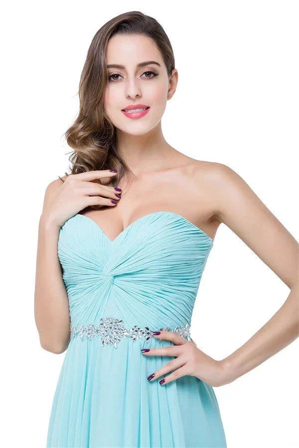 A-line Floor-length Ruffle Chiffon Sweetheart Bridesmaid Dresses (ZD13070)