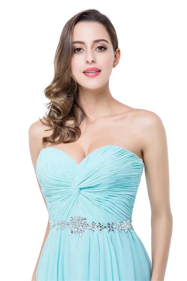 A-line Floor-length Ruffle Chiffon Sweetheart Bridesmaid Dresses (ZD13070)