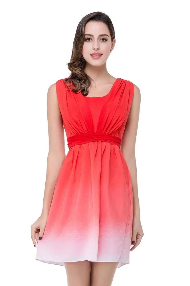 A-line Jewel Red Bridesmaid Dress by misshow.com