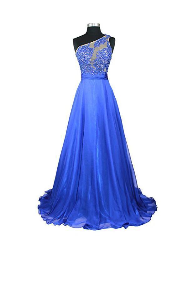 A-line One Shoulder Chiffon Prom/Evening Dresses PG260 by pgmdress