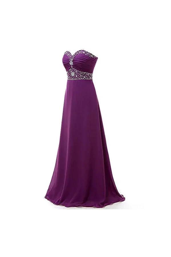 A-line Sweetheart Chiffon Long Prom Dresses Evening Dresses (ZD13161)