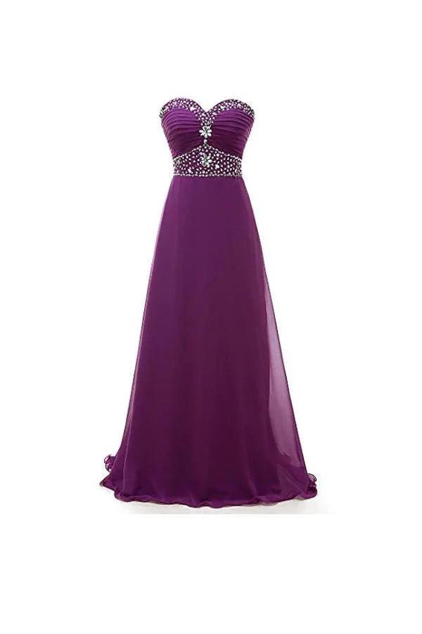 A-line Sweetheart Chiffon Long Prom Dresses Evening Dresses (ZD13161)