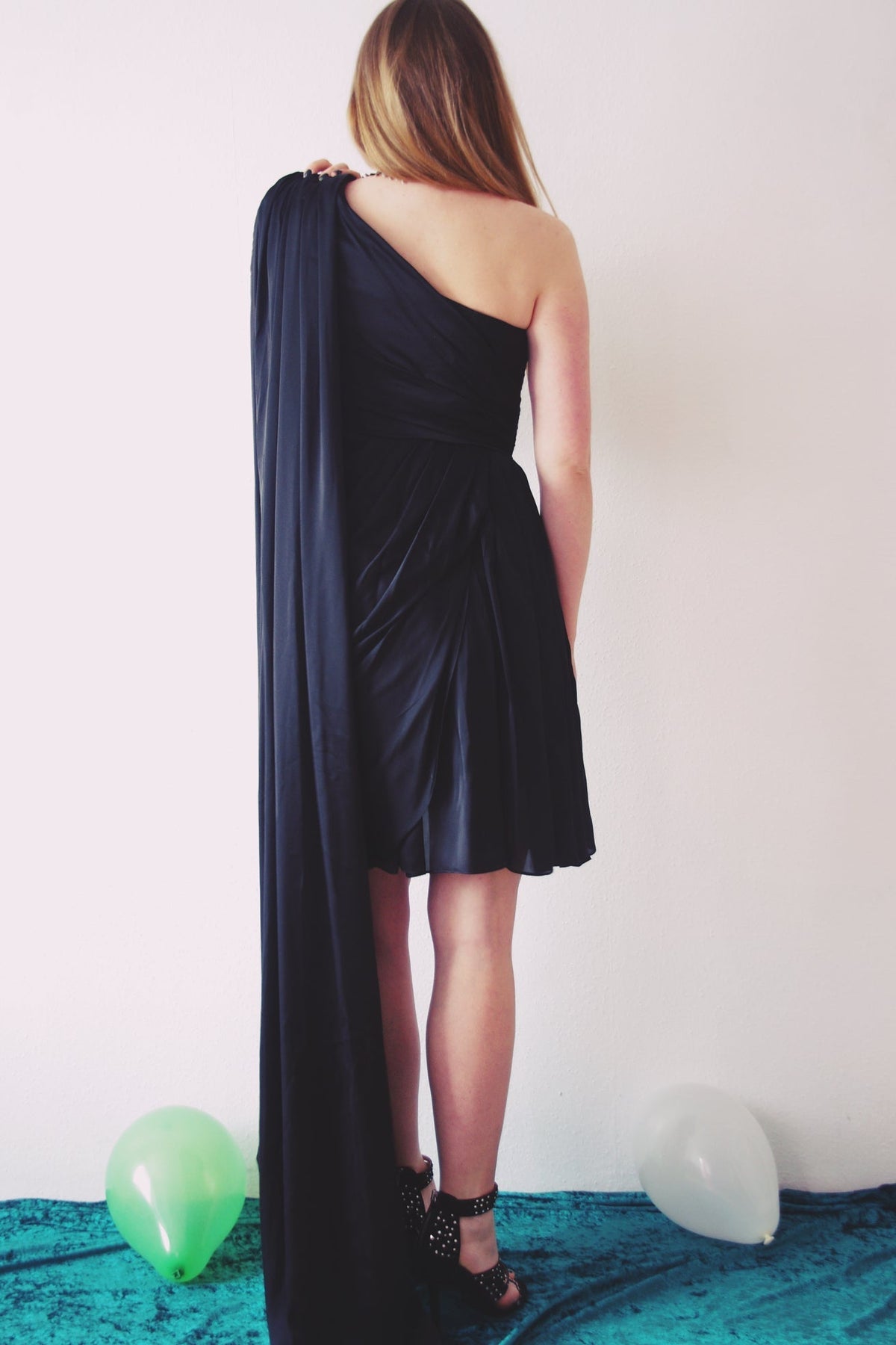 A-Line Sweetheart One-Shoulder Hi-low Length Chiffon Bridesmaid Dress
