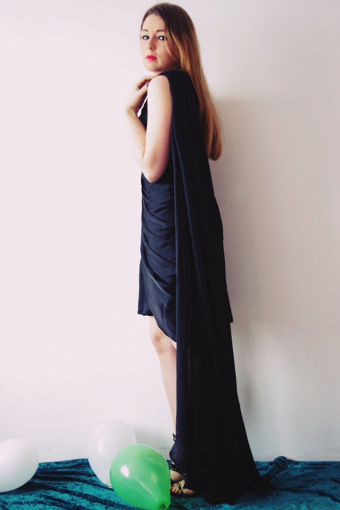 A-Line Sweetheart One-Shoulder Hi-low Length Chiffon Bridesmaid Dress