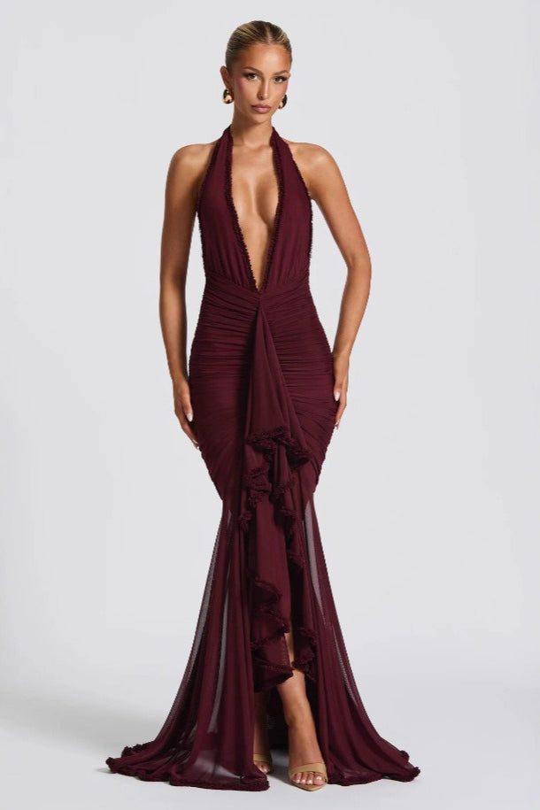 Sexy Deep V Dress with Relaxed Fit and Streetwear Style