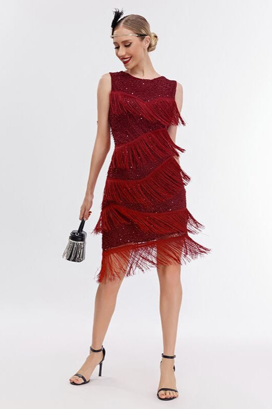 Vintage Beaded Fringe Party Dress - View 2 | VelvetHem